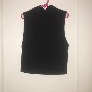 Ribbed cowl neck crop tank